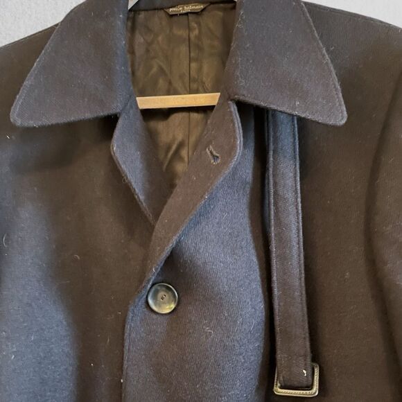 Vintage Pierre Balmain navy wool military coat - Picture 3 of 13